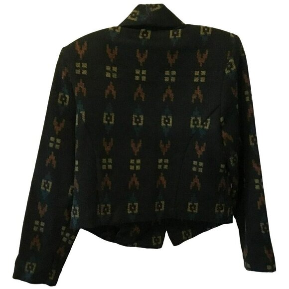 Mixed Blues Women's Western Style Short Collared Wool Blend Blazer Size Medium - Picture 6 of 13